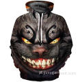 Hoodie de impressão digital 3D Ghost cat